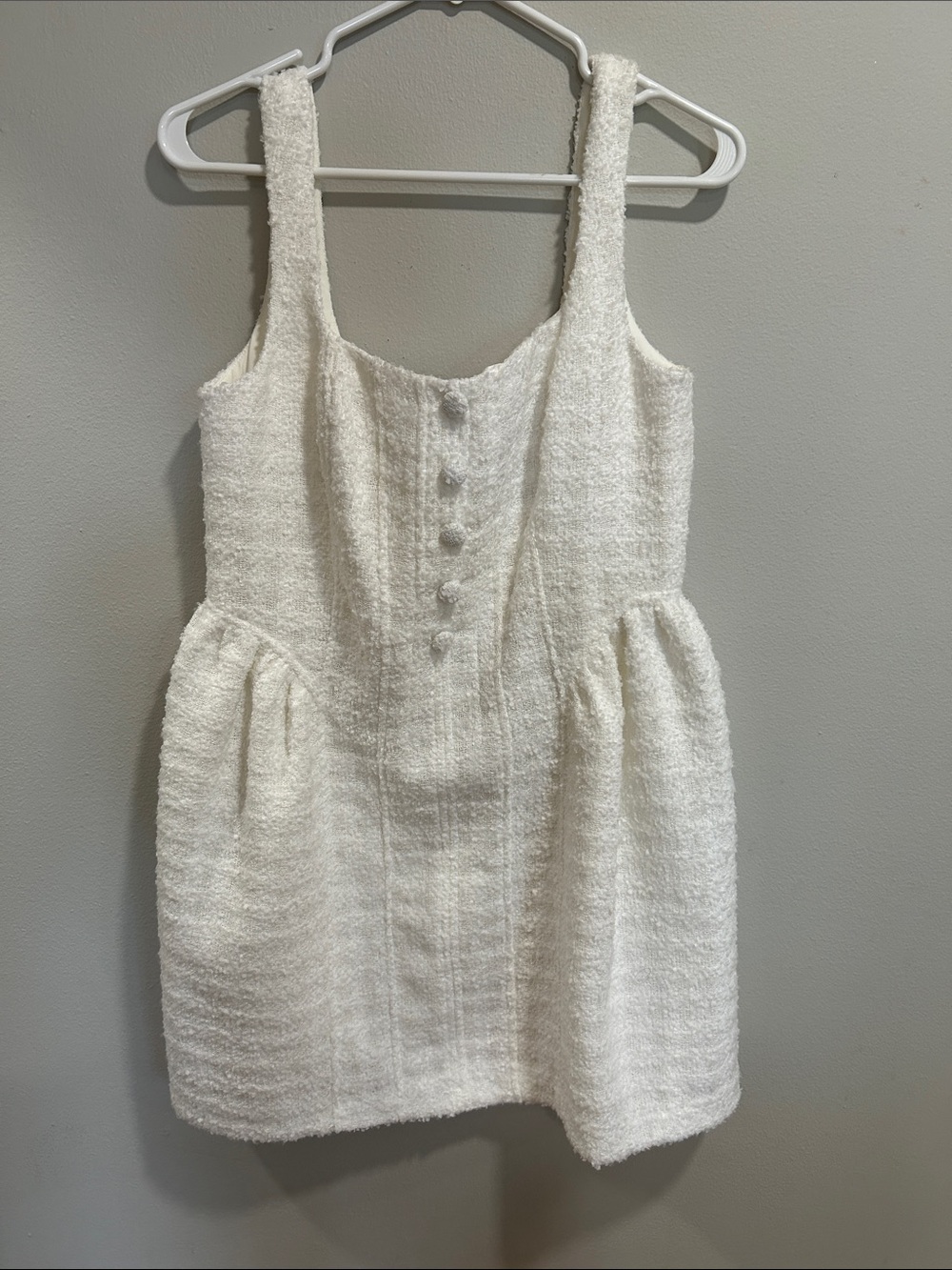 Gianni Bini Cream Bouclé Sleeveless Mini Dress